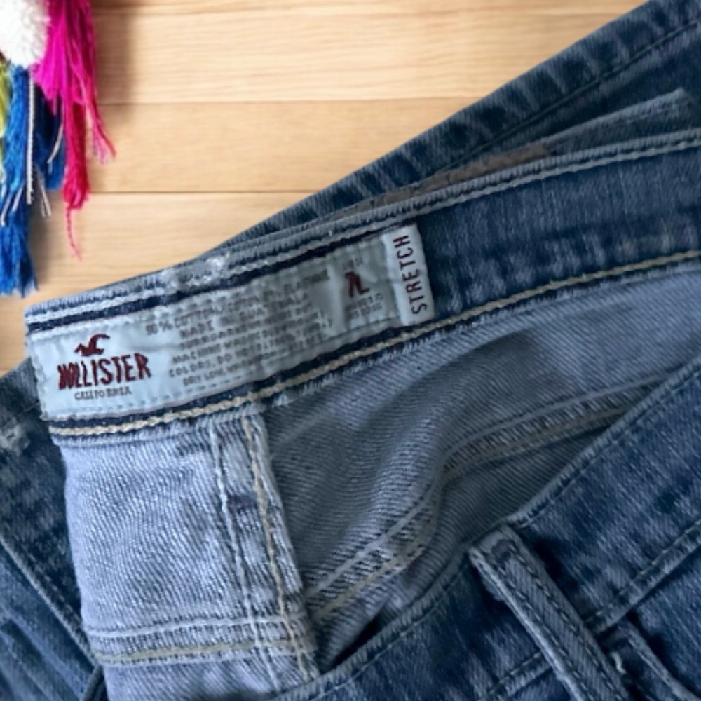 Hollister Vintage Y2K Classic Low Rise Blue Denim Flare Jeans 5/7 - Picture 11 of 11
